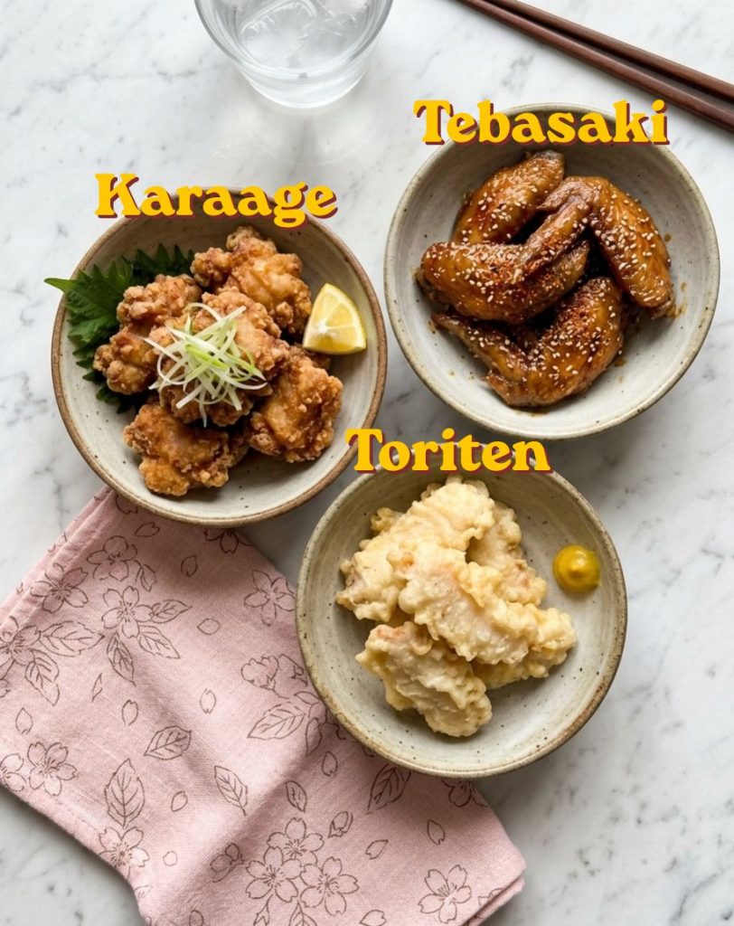Recette Toriten : le Poulet en Tempura Traditionnel d'Oita 10 Recette toriten : différence Karaage Toriten Tebasaki (poulet tempura)