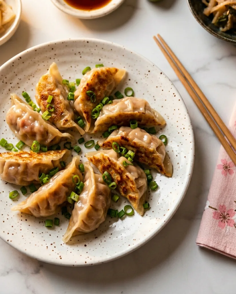 Gyoza au Porc Noir Berkshire : la Recette Kurobuta (Kurobuta gyoza) 8 Cuisson yaki-gyoza au porc noir Berkshire, fond croustillant doré à la poêle