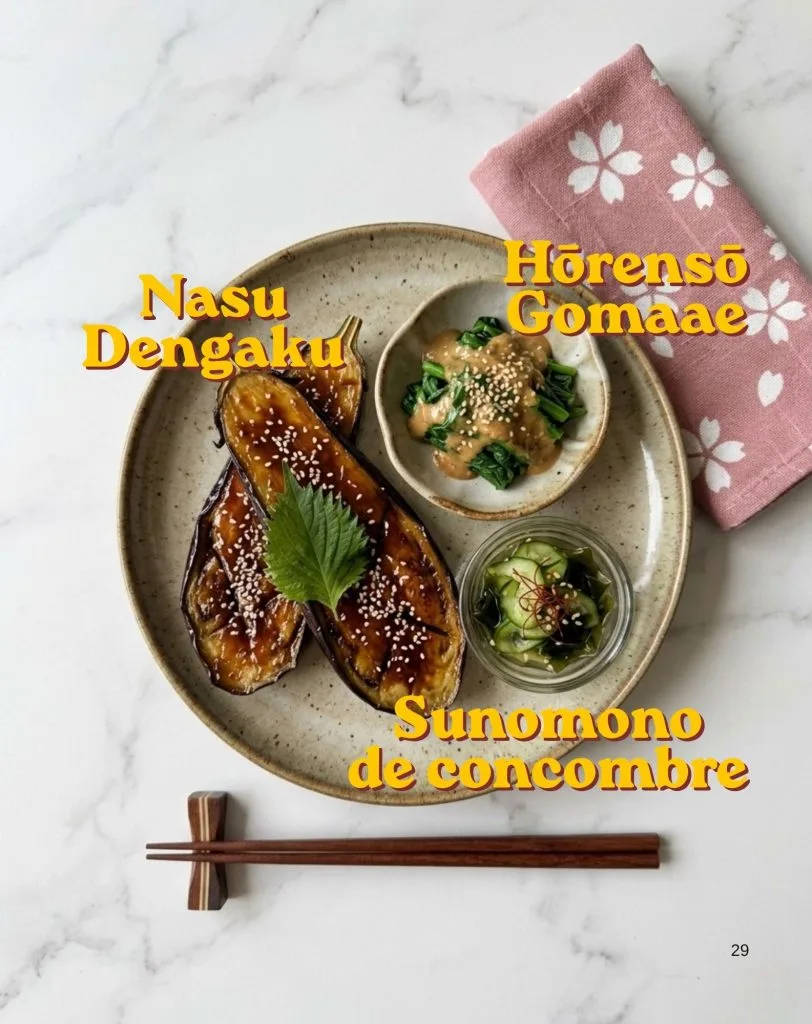 Natsu : 63 Recettes Japonaises Estivales et Traditionnelles 8 Nasu Dengaku – L'équilibre parfait entre le fondant de l'aubergine et le sucré-salé du miso