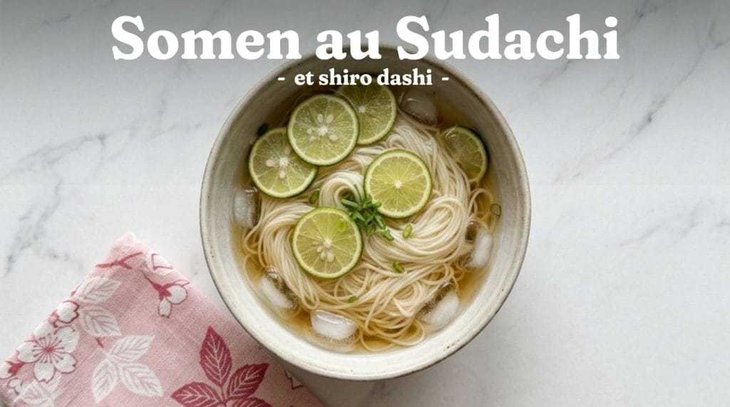 Rei Shabu Sarada : Salade de Porc Froid Japonaise Facile 14 Nouilles Somen Froides au Sudachi et Shiro Dashi