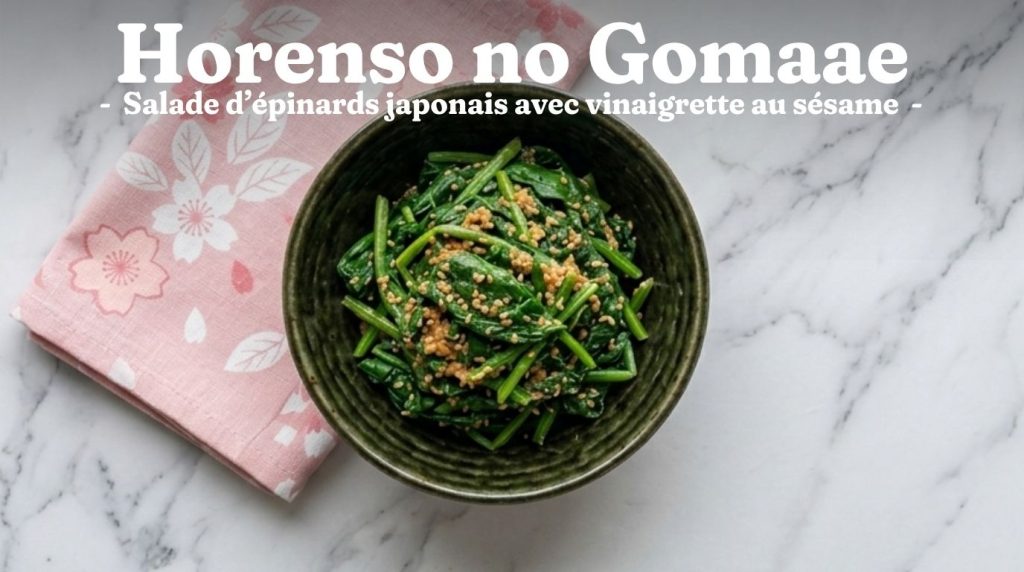 Gomaae - salade japonaise d'épinards et sa vinaigrette au sésame