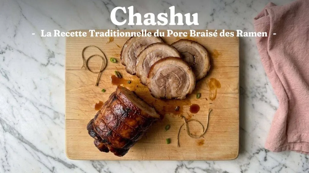 Le porc chashu est une poitrine de porc roulée et braisée à la japonaise essentielle aux ramen et célèbre pour sa texture fondante et sa saveur umami.