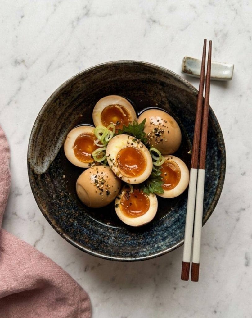 Stamina Ramen : la Recette du Ramen à l'Ail d'Ibaraki 10 L'ajitsuke tamago (souvent abrégé en ajitama) est un œuf mollet mariné japonais incontournable, principalement servi comme garniture savoureuse dans les bols de ramen