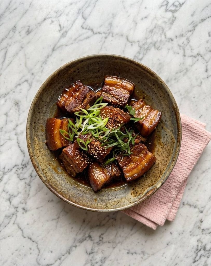 Le Chashu, le porc braisé des ramen - Recette authentique 5 Le porc Kakuni (Buta no Kakuni) est une poitrine de porc braisée et ultra-fondante.