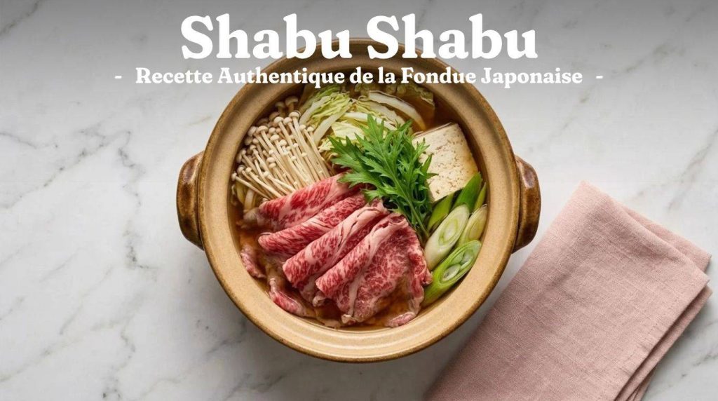 Le shabu-shabu est une fondue japonaise conviviale et légère composée de très fines lamelles de viande et de légumes cuites à la demande dans un bouillon chaud.